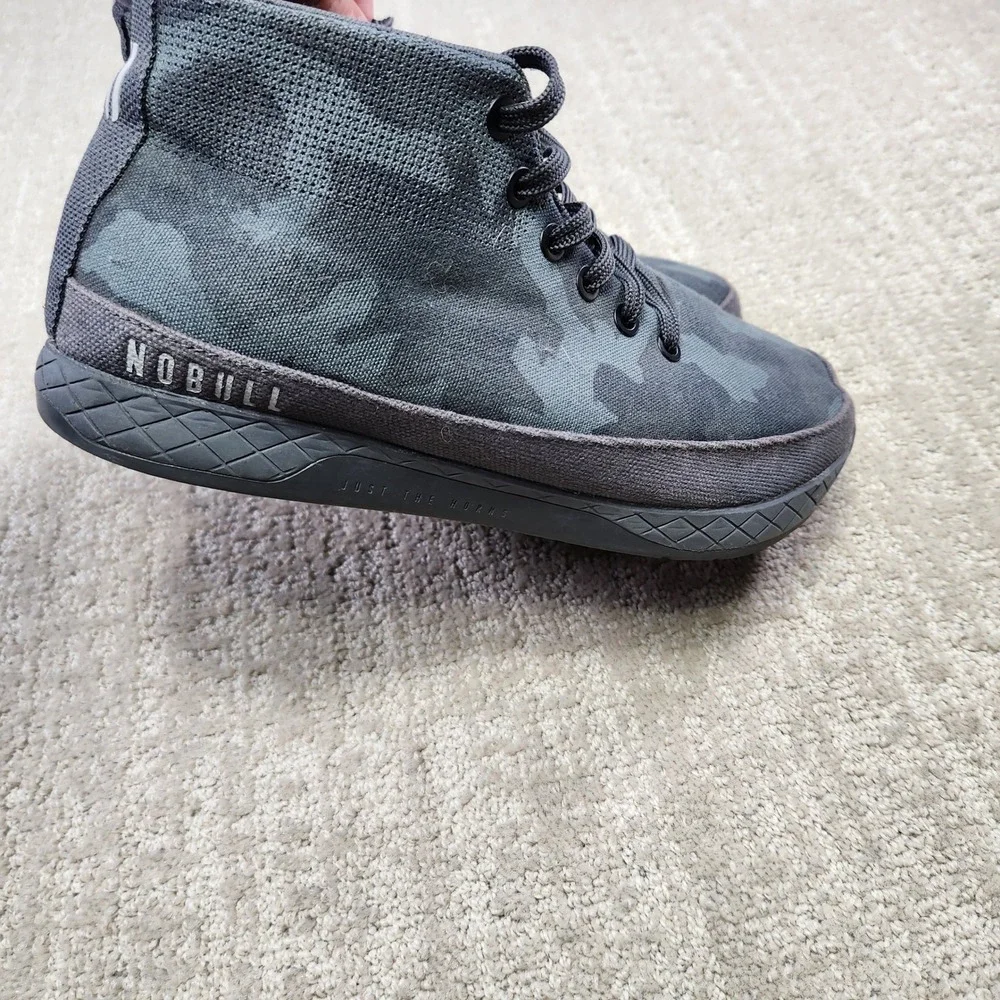 NOBULL High-Top Trainers Black Camo SuperFabric Mens 7.5 Training Shoes